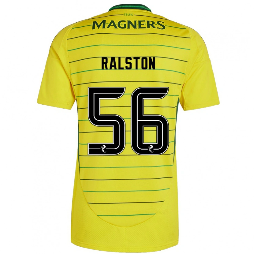 Danxen Enfant Maillot Anthony Ralston #56 Jaune Tenues Extérieur 2024/25 T-Shirt