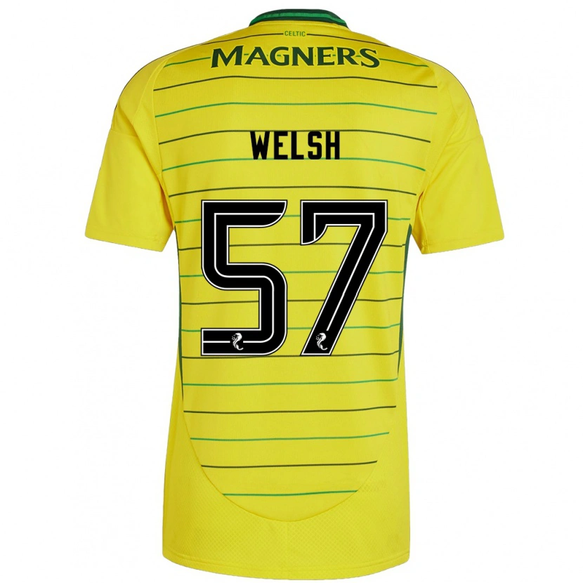 Danxen Enfant Maillot Stephen Welsh #57 Jaune Tenues Extérieur 2024/25 T-Shirt