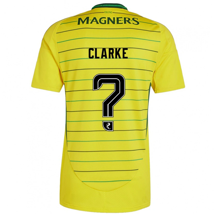 Danxen Enfant Maillot Josh Clarke #0 Jaune Tenues Extérieur 2024/25 T-Shirt