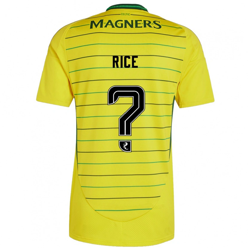 Danxen Enfant Maillot Aidan Rice #0 Jaune Tenues Extérieur 2024/25 T-Shirt