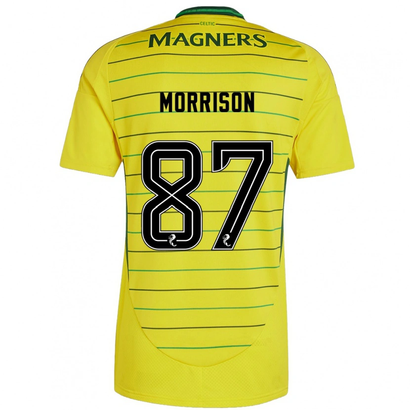 Danxen Enfant Maillot Joe Morrison #87 Jaune Tenues Extérieur 2024/25 T-Shirt