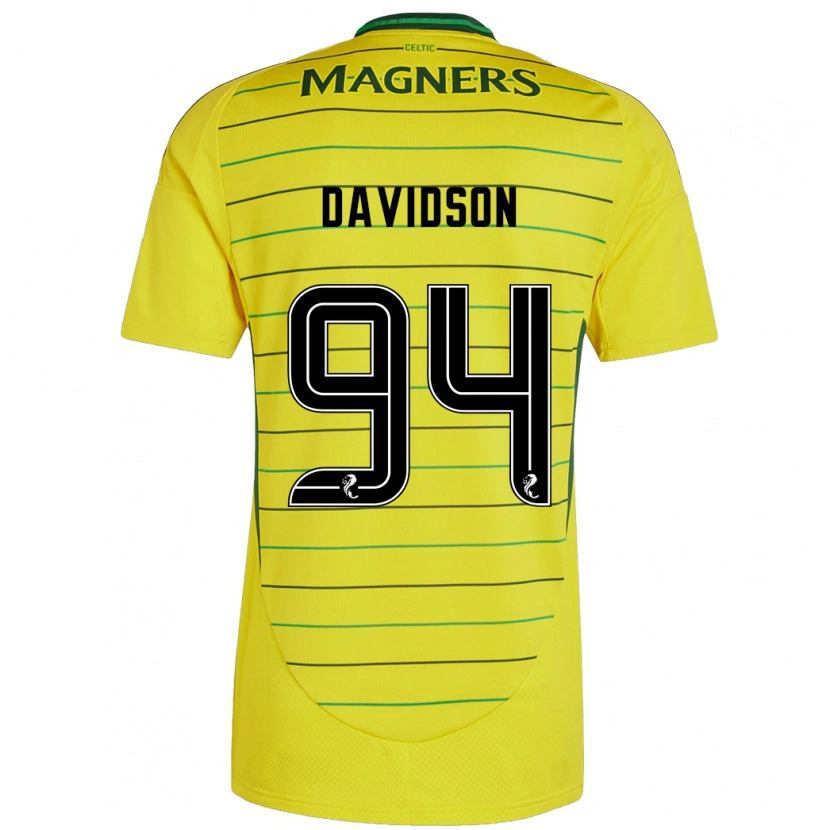 Danxen Enfant Maillot Bruno Davidson #94 Jaune Tenues Extérieur 2024/25 T-Shirt