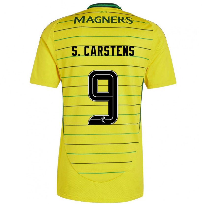 Danxen Enfant Maillot Signe Carstens #9 Jaune Tenues Extérieur 2024/25 T-Shirt