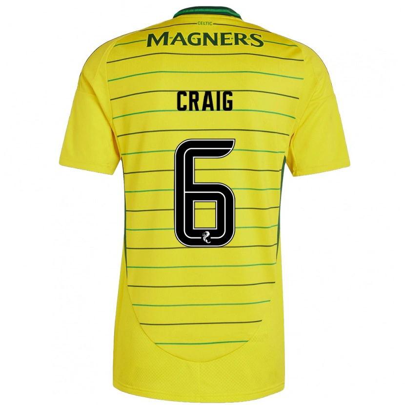 Danxen Enfant Maillot Chloe Craig #6 Jaune Tenues Extérieur 2024/25 T-Shirt