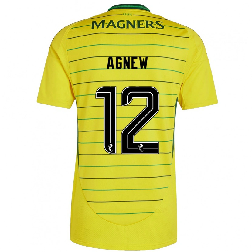 Danxen Enfant Maillot Murphy Agnew #12 Jaune Tenues Extérieur 2024/25 T-Shirt