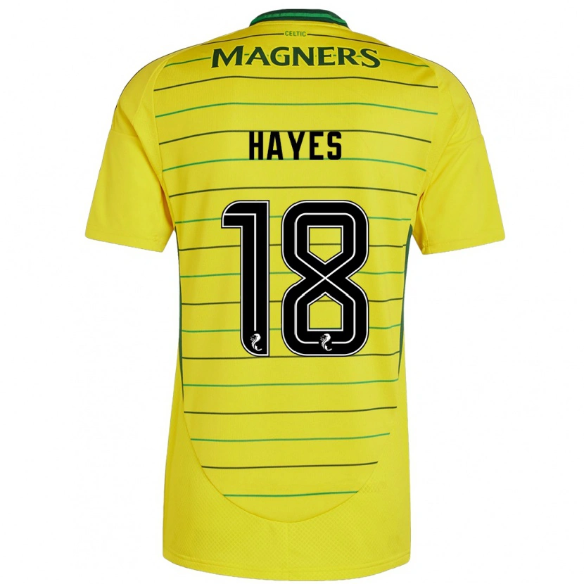 Danxen Enfant Maillot Caitlin Hayes #18 Jaune Tenues Extérieur 2024/25 T-Shirt