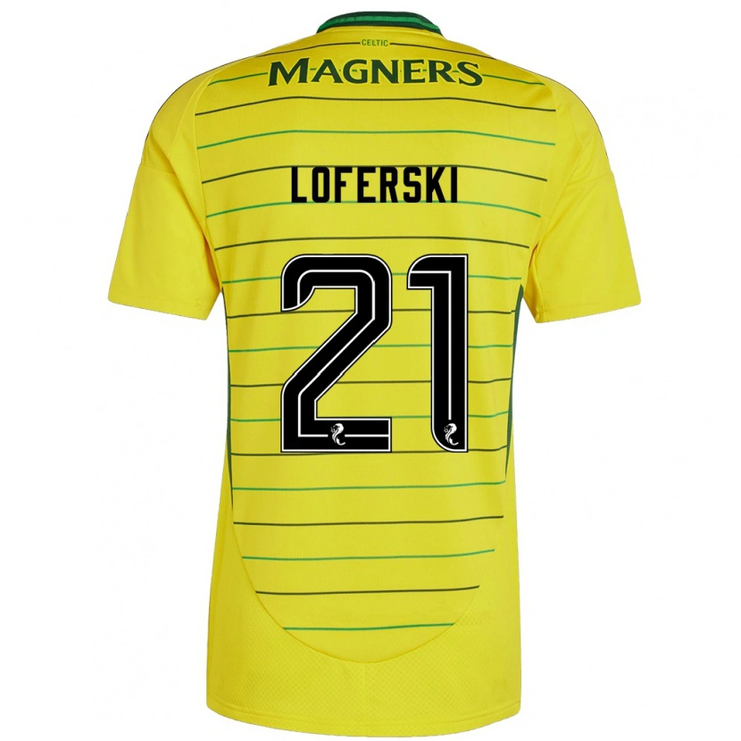 Danxen Enfant Maillot Kit Loferski #21 Jaune Tenues Extérieur 2024/25 T-Shirt