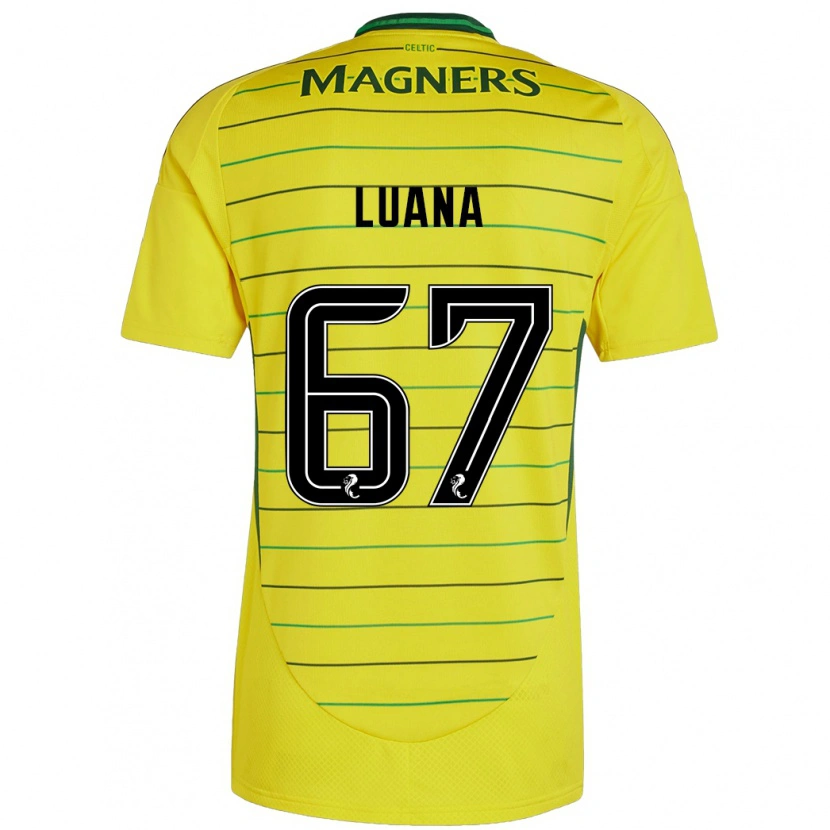 Danxen Enfant Maillot Luana Muñoz #67 Jaune Tenues Extérieur 2024/25 T-Shirt