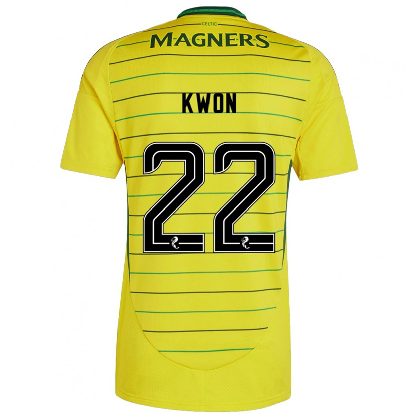 Danxen Enfant Maillot Hyeok-Kyu Kwon #22 Jaune Tenues Extérieur 2024/25 T-Shirt