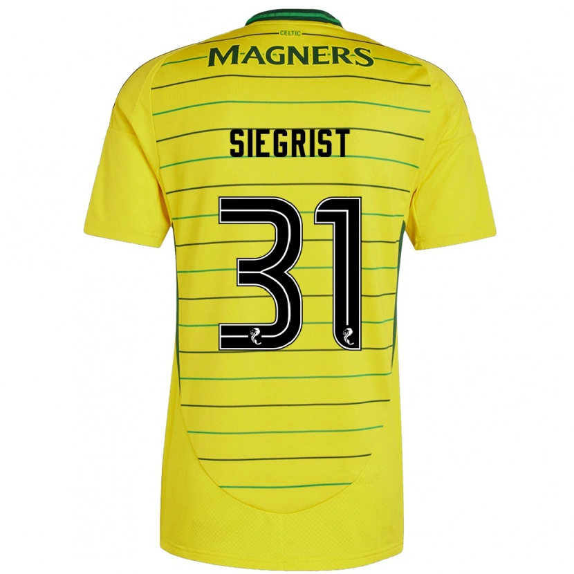 Danxen Enfant Maillot Benjamin Siegrist #31 Jaune Tenues Extérieur 2024/25 T-Shirt