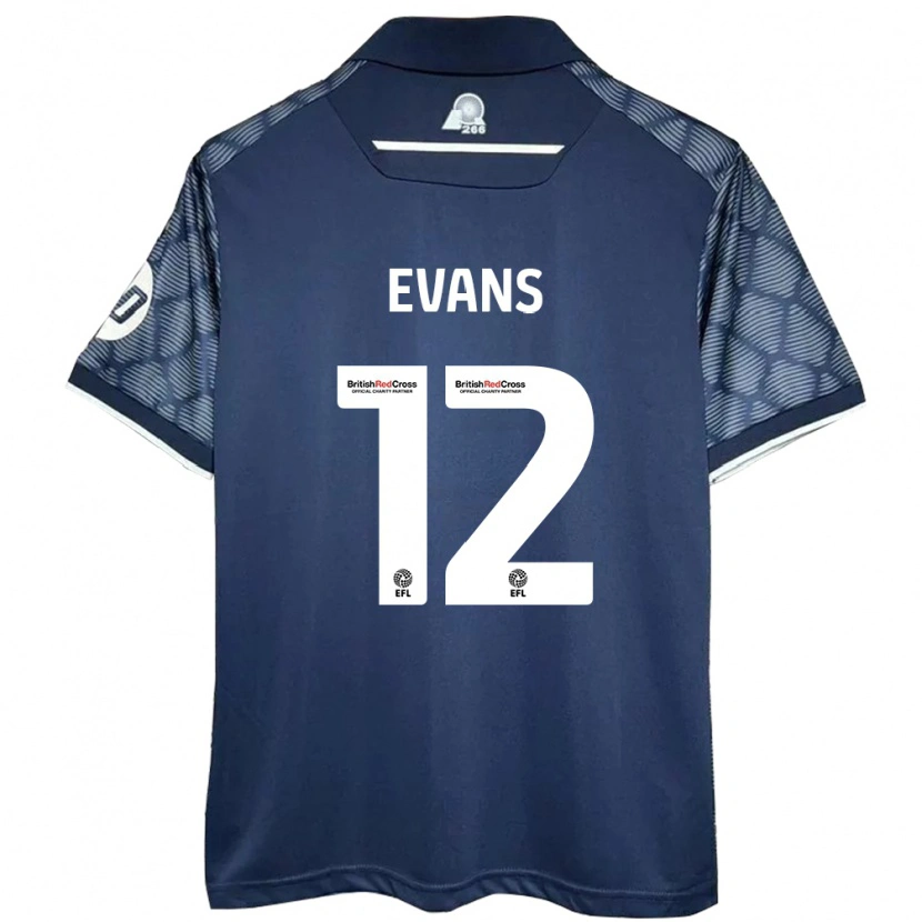 Danxen Enfant Maillot George Evans #12 Noir Tenues Extérieur 2024/25 T-Shirt