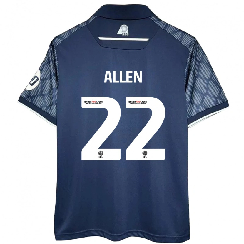 Danxen Enfant Maillot Keren Allen #22 Noir Tenues Extérieur 2024/25 T-Shirt