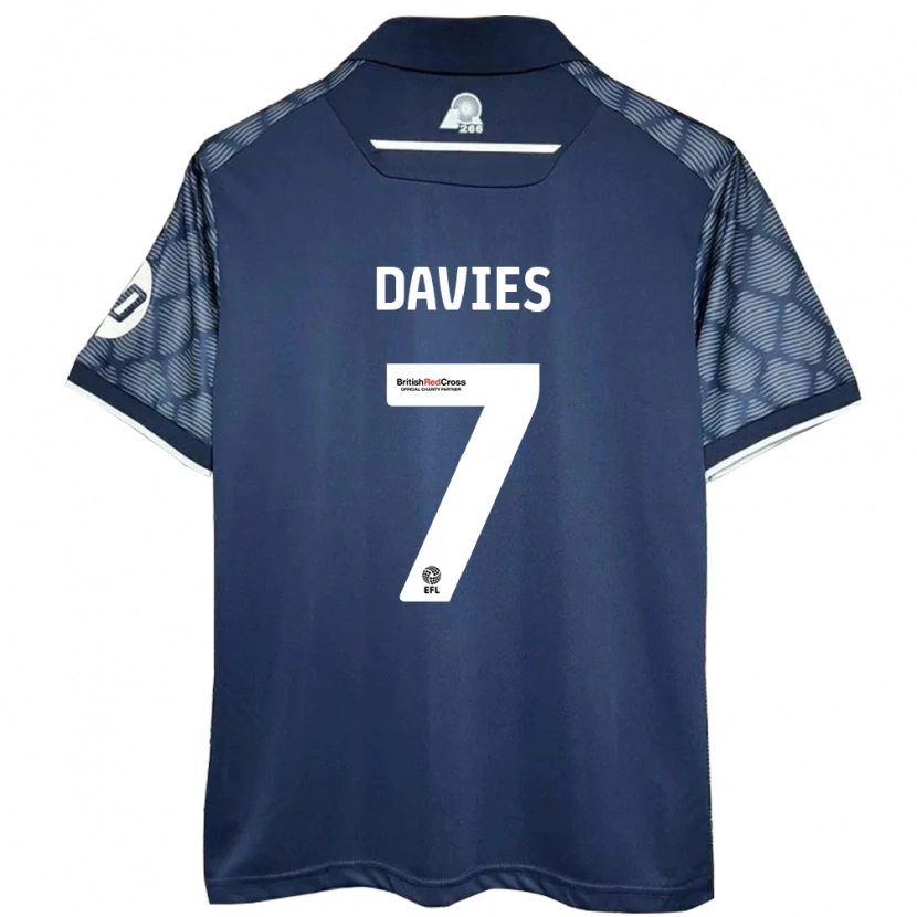 Danxen Enfant Maillot Jordan Davies #7 Noir Tenues Extérieur 2024/25 T-Shirt