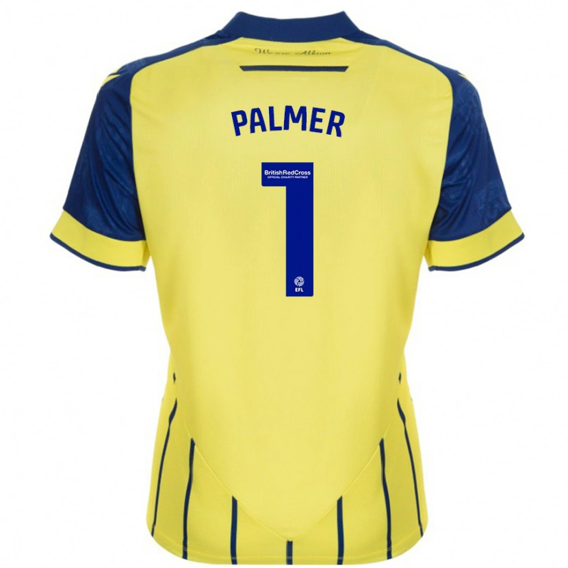 Danxen Enfant Maillot Alex Palmer #1 Jaune Bleu Tenues Extérieur 2024/25 T-Shirt