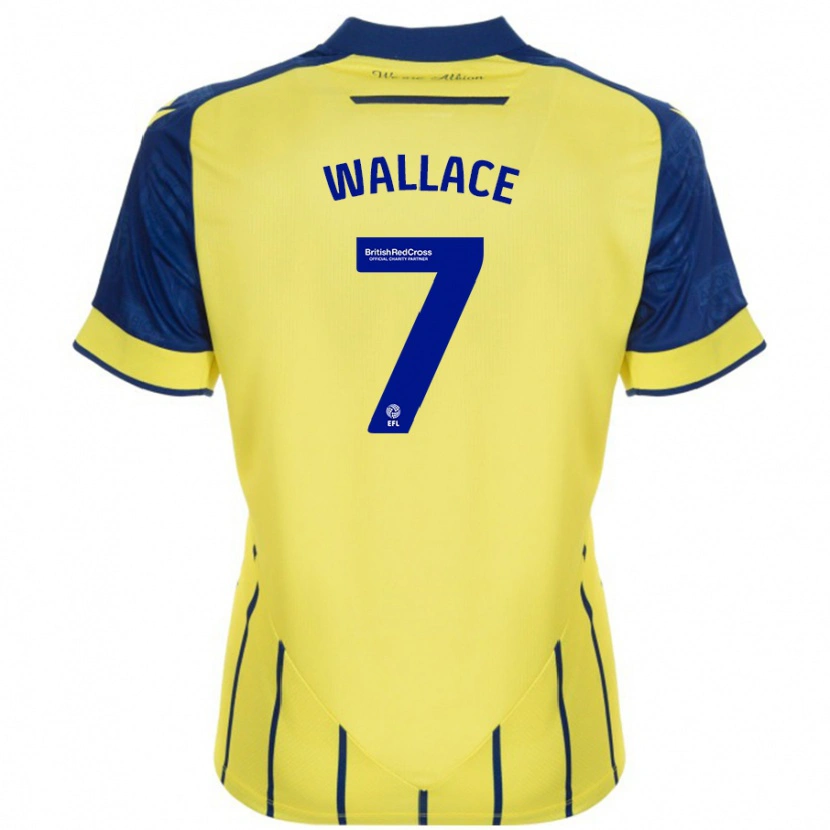 Danxen Enfant Maillot Jed Wallace #7 Jaune Bleu Tenues Extérieur 2024/25 T-Shirt