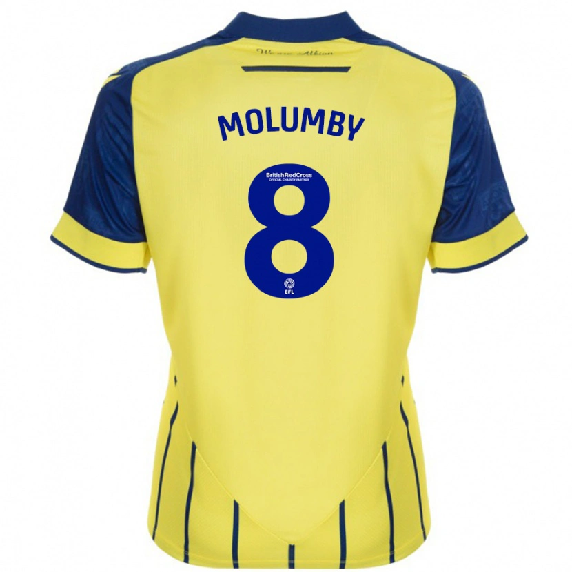 Danxen Enfant Maillot Jayson Molumby #8 Jaune Bleu Tenues Extérieur 2024/25 T-Shirt