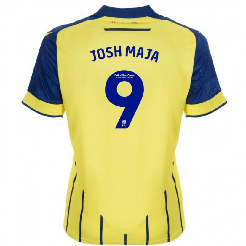 Danxen Enfant Maillot Josh Maja #9 Jaune Bleu Tenues Extérieur 2024/25 T-Shirt