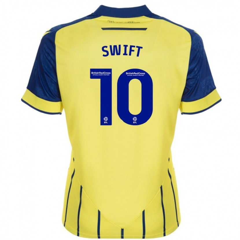 Danxen Enfant Maillot John Swift #10 Jaune Bleu Tenues Extérieur 2024/25 T-Shirt