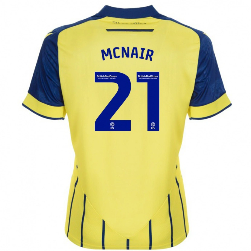 Danxen Enfant Maillot Paddy Mcnair #21 Jaune Bleu Tenues Extérieur 2024/25 T-Shirt