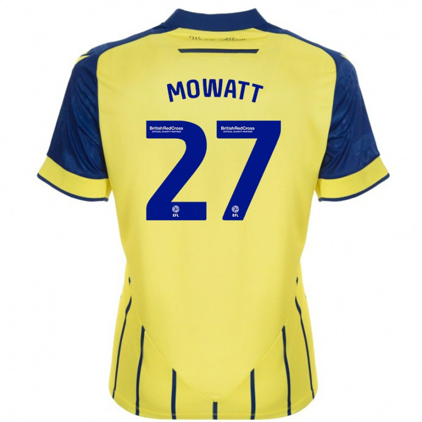 Danxen Enfant Maillot Alex Mowatt #27 Jaune Bleu Tenues Extérieur 2024/25 T-Shirt