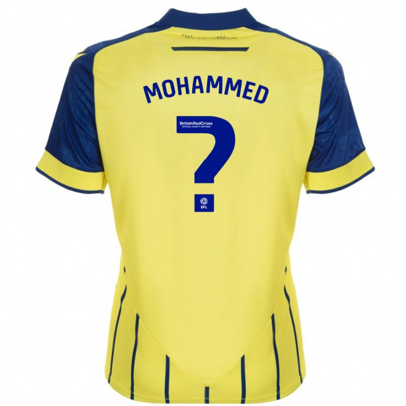 Danxen Enfant Maillot Jamal Mohammed #0 Jaune Bleu Tenues Extérieur 2024/25 T-Shirt