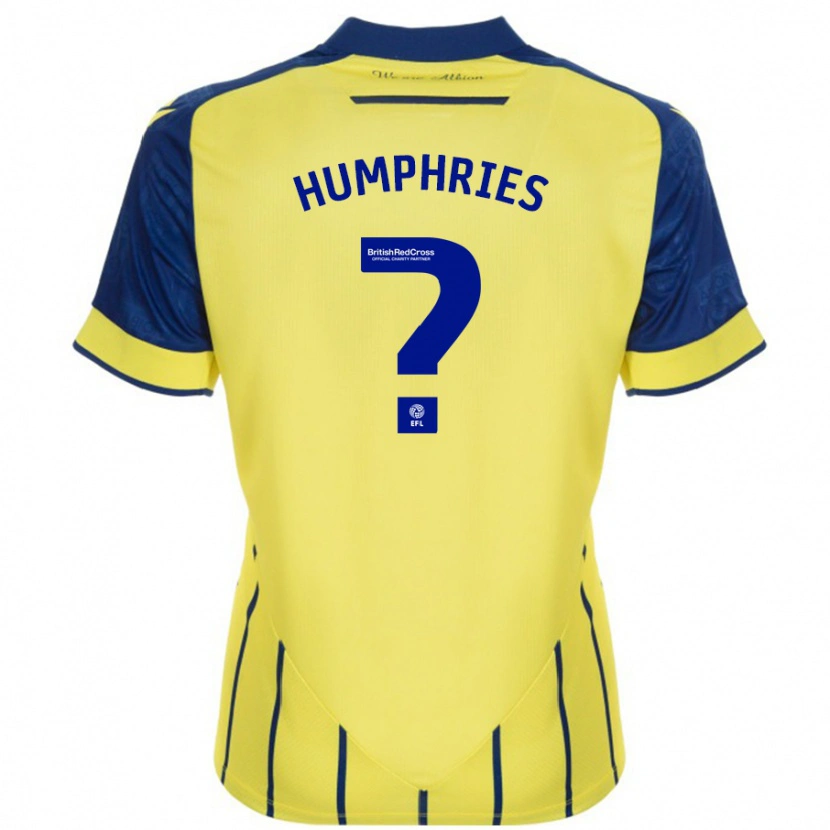 Danxen Enfant Maillot Evan Humphries #0 Jaune Bleu Tenues Extérieur 2024/25 T-Shirt