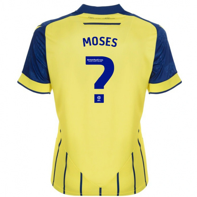 Danxen Enfant Maillot Maxwell Moses #0 Jaune Bleu Tenues Extérieur 2024/25 T-Shirt