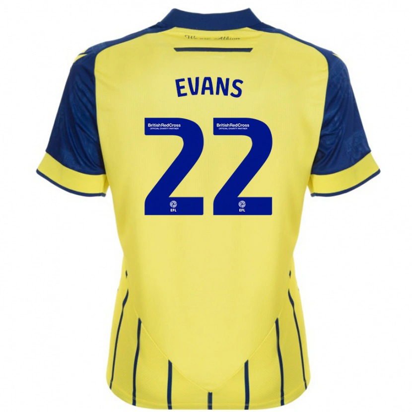 Danxen Enfant Maillot Kate Evans #22 Jaune Bleu Tenues Extérieur 2024/25 T-Shirt