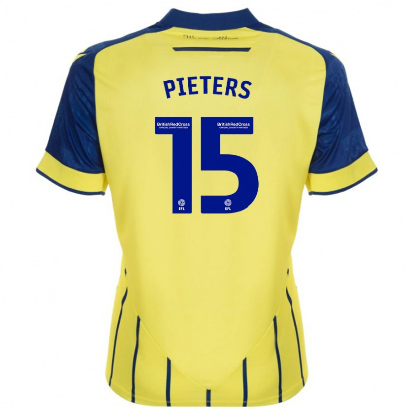 Danxen Enfant Maillot Erik Pieters #15 Jaune Bleu Tenues Extérieur 2024/25 T-Shirt