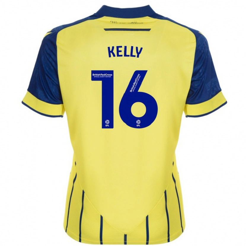 Danxen Enfant Maillot Martin Kelly #16 Jaune Bleu Tenues Extérieur 2024/25 T-Shirt