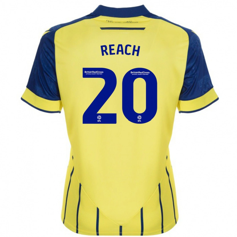 Danxen Enfant Maillot Adam Reach #20 Jaune Bleu Tenues Extérieur 2024/25 T-Shirt