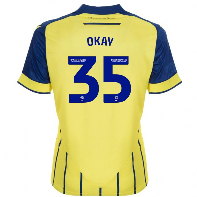 Danxen Enfant Maillot Okay Yokuşlu #35 Jaune Bleu Tenues Extérieur 2024/25 T-Shirt