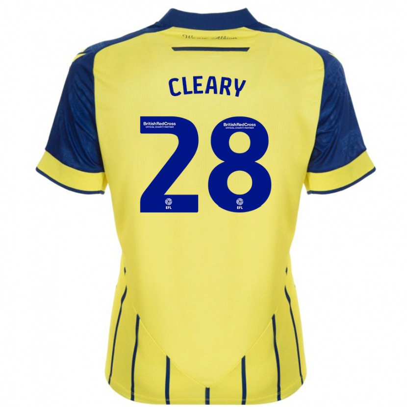 Danxen Enfant Maillot Reyes Cleary #28 Jaune Bleu Tenues Extérieur 2024/25 T-Shirt