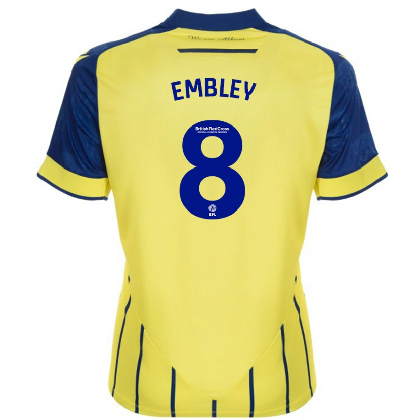 Danxen Enfant Maillot Rosie Embley #8 Jaune Bleu Tenues Extérieur 2024/25 T-Shirt