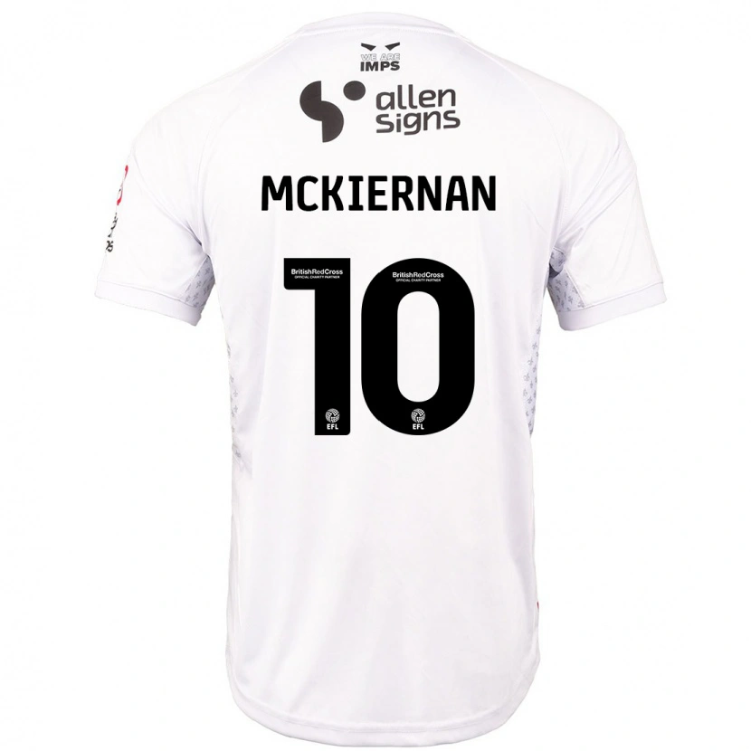 Danxen Enfant Maillot Jj Mckiernan #10 Rouge Blanc Tenues Extérieur 2024/25 T-Shirt