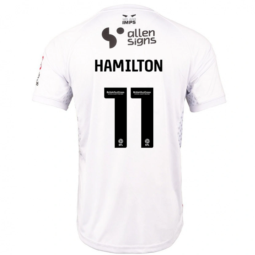 Danxen Enfant Maillot Ethan Hamilton #11 Rouge Blanc Tenues Extérieur 2024/25 T-Shirt