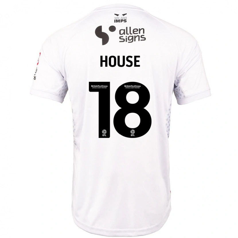 Danxen Enfant Maillot Ben House #18 Rouge Blanc Tenues Extérieur 2024/25 T-Shirt