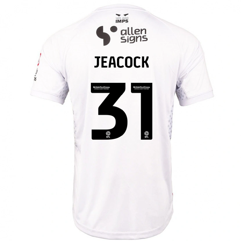 Danxen Enfant Maillot Zach Jeacock #31 Rouge Blanc Tenues Extérieur 2024/25 T-Shirt