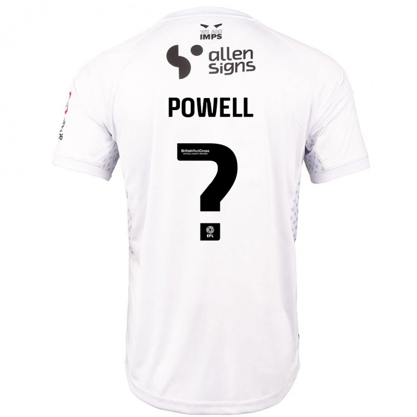 Danxen Enfant Maillot Darryl Powell #0 Rouge Blanc Tenues Extérieur 2024/25 T-Shirt