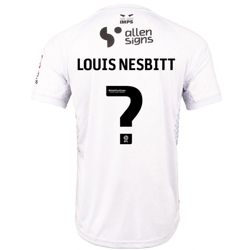 Danxen Enfant Maillot Louis Nesbitt #0 Rouge Blanc Tenues Extérieur 2024/25 T-Shirt