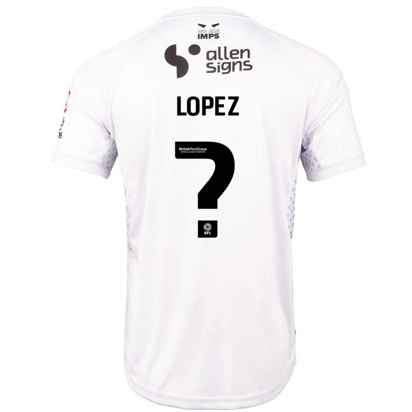 Danxen Enfant Maillot Jersey Lopez #0 Rouge Blanc Tenues Extérieur 2024/25 T-Shirt