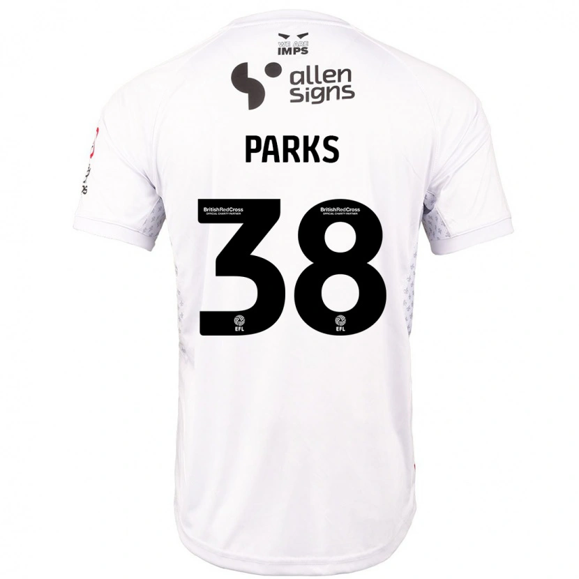 Danxen Enfant Maillot Charlie Parks #38 Rouge Blanc Tenues Extérieur 2024/25 T-Shirt