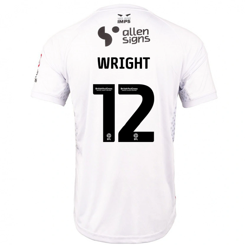 Danxen Enfant Maillot Jordan Wright #12 Rouge Blanc Tenues Extérieur 2024/25 T-Shirt