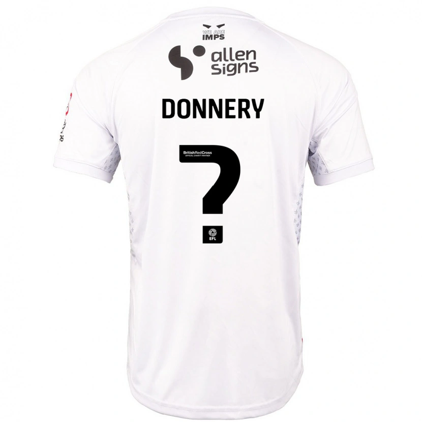 Danxen Enfant Maillot Julian Donnery #0 Rouge Blanc Tenues Extérieur 2024/25 T-Shirt