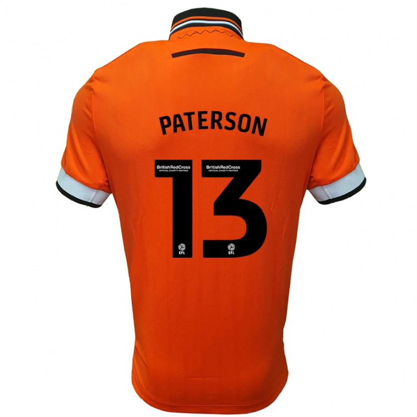 Danxen Enfant Maillot Callum Paterson #13 Orange Blanc Tenues Extérieur 2024/25 T-Shirt