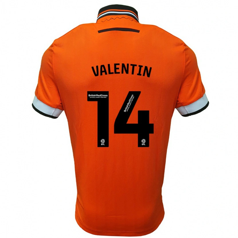 Danxen Enfant Maillot Pol Valentín #14 Orange Blanc Tenues Extérieur 2024/25 T-Shirt