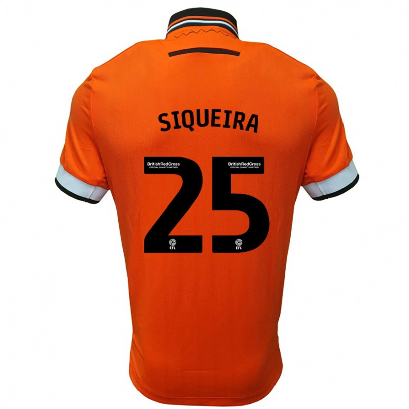 Danxen Enfant Maillot Guilherme Siqueira #25 Orange Blanc Tenues Extérieur 2024/25 T-Shirt