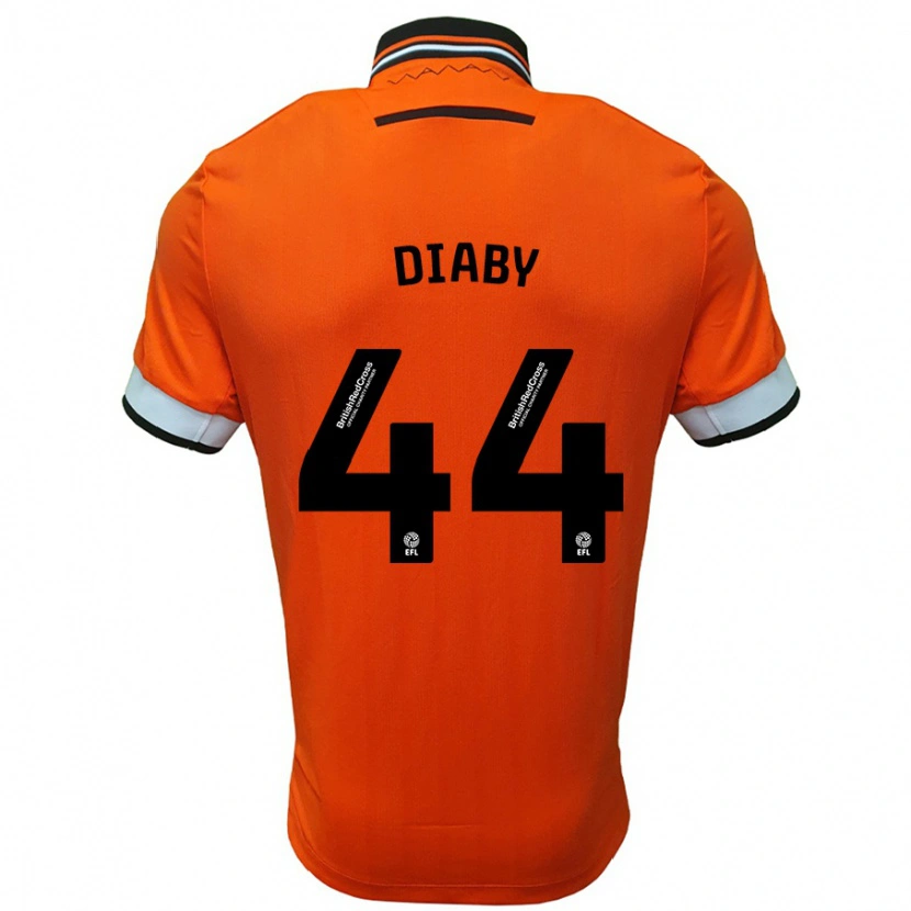 Danxen Enfant Maillot Momo Diaby #44 Orange Blanc Tenues Extérieur 2024/25 T-Shirt