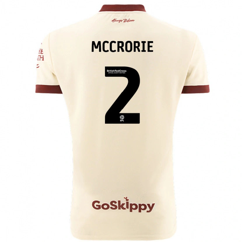 Danxen Enfant Maillot Ross Mccrorie #2 Blanc Crème Tenues Extérieur 2024/25 T-Shirt