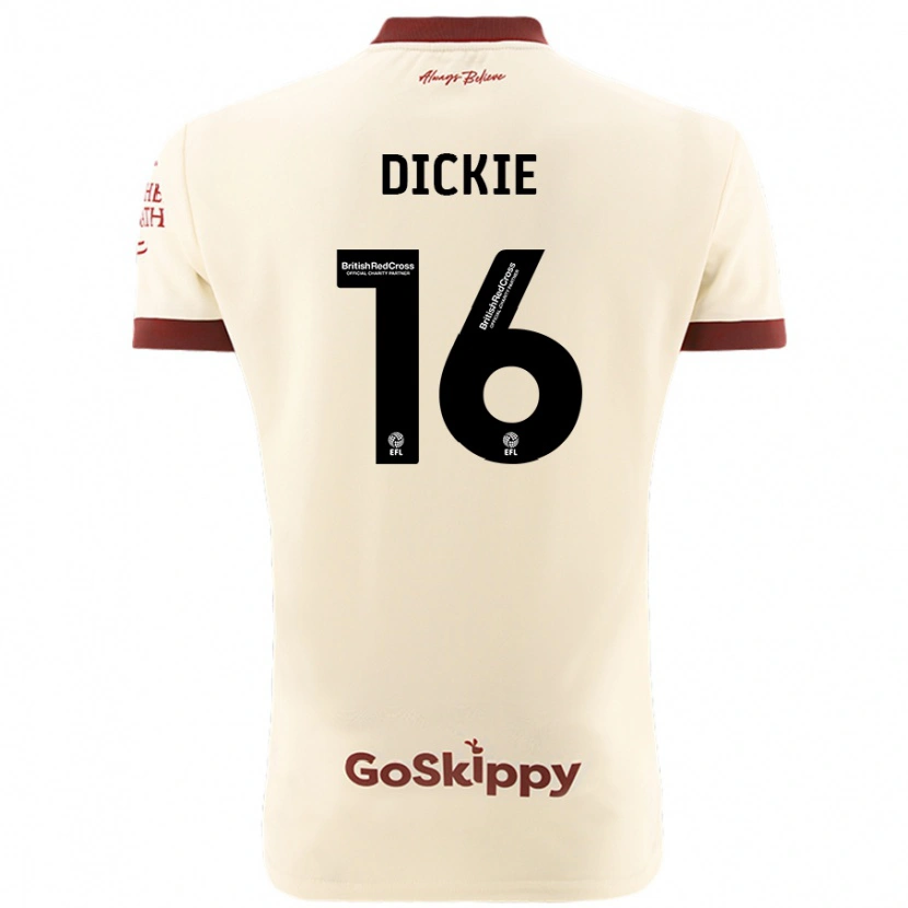 Danxen Enfant Maillot Rob Dickie #16 Blanc Crème Tenues Extérieur 2024/25 T-Shirt